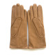 Gants en cuir d'agneau caramel "JULIE".