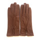 Leather gloves of lamb cognac "JULIE".