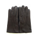 Leather gloves of deer and lamb black "OSCAR BIS".