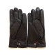 Leather gloves of deer and lamb black "OSCAR BIS".