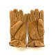 Leather gloves of shearling chesnut "IGOR ".