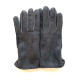 Gants en cuir d'agneau lainé gris "IGOR".