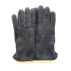 Leather gloves of shearling grey "IGOR ".