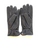 Leather gloves of shearling grey "IGOR ".