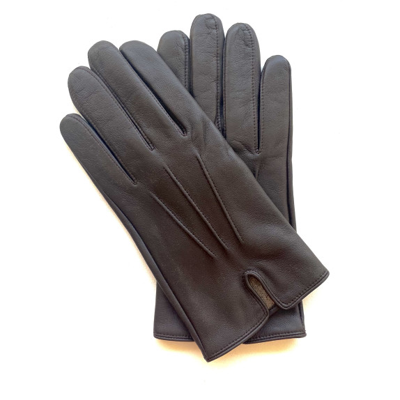 Gants en cuir d'agneau marron "COWBOY".