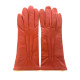 Gants en cuir d'agneau orange "CELIA".