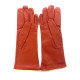 Gants en cuir d'agneau orange "CELIA".