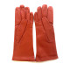 Leather gloves of lamb orange "CELIA"