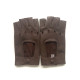 Leather mittens of lamb havana "PILOTE"