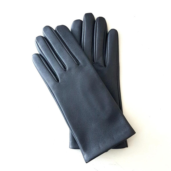 Leather gloves of lamb metallic "CAPUCINE".