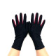 Gants en laine et acrylique noir et bordeaux "LAURA".