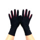 Wool and acrylic black and burgundy gloves "LAURA"