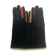 Gants en laine et acrylique noir et multicolore "LAURA".