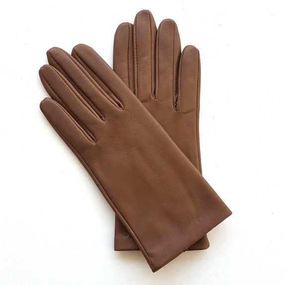 Gants en cuir d'agneau sable "CAPUCINE".