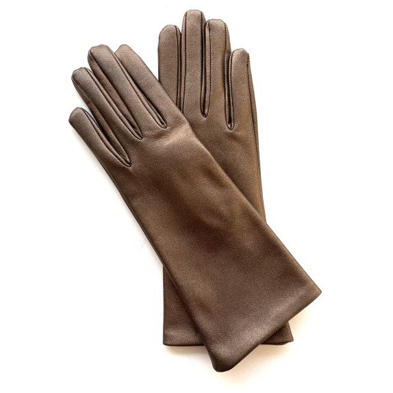 Leather gloves of lamb bronze "COLINE"