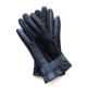 Gants en cuir d'agneau noir et métallic "GEOMETRIA".