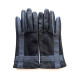 Leather gloves of lamb black and metallic "GEOMETRIA"