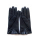 Gants en cuir d'agneau noir et métallic "GEOMETRIA".