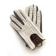Leather gloves of lamb and cotton hook havana and beige "ROBIN"