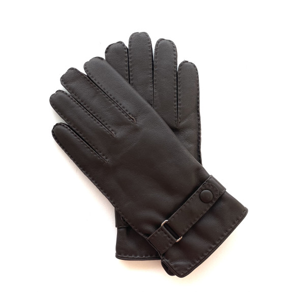 Gants en cuir d'agneau marron "FAUSTIN".