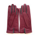 Gants en cuir d'agneau framboise et gris "COLOMBE".