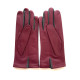 Leather gloves of lamb raspberry grey "COLOMBE".