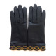 Leather Gloves of lamb black and maize "EMILIA".