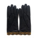 Leather Gloves of lamb black and maize "EMILIA".