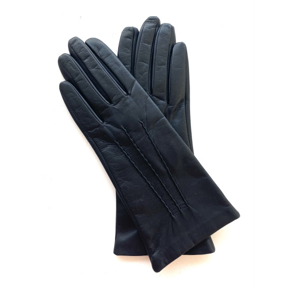 Leather gloves of lamb black "CELIA"