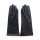 Gants en cuir d'agneau noir "CELIA".