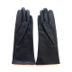 Leather gloves of lamb black "CELIA"