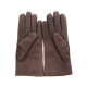 Gants en cuir d'agneau lainé chocolat "JIVAGO".