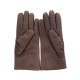 Leather gloves of shearling chocolate "JIVAGO".