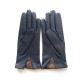 Leather gloves of lamb navy and bronze "GEOMETRIA"