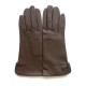 Gants en cuir d'agneau brun "VIOLETTE".