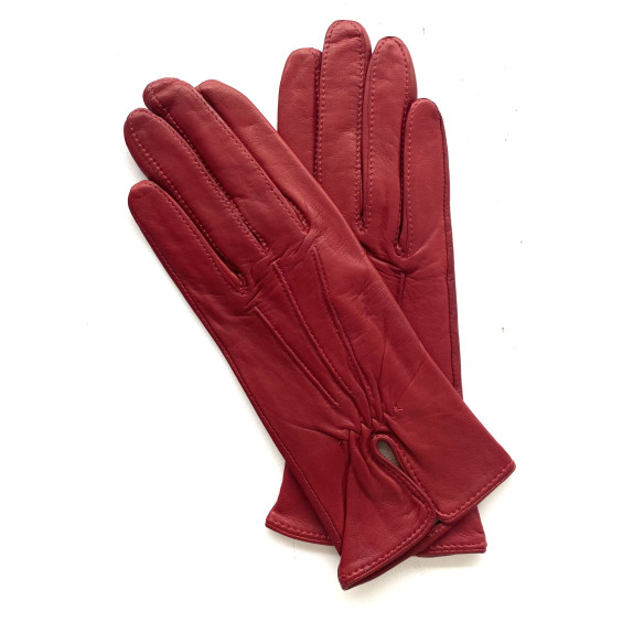 Gants en cuir d'agneau rubis "JULIE".