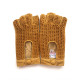Leather mittens of lamb and cotton hooks cork "MICHELE".