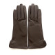 Leather gloves of lamb brown "VIOLETTE"