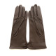 Leather gloves of lamb brown "VIOLETTE"