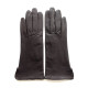 Leather gloves of lamb dark brown "VIOLETTE"