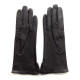 Leather gloves of lamb dark brown "VIOLETTE"