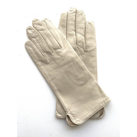 Leather gloves of lamb beige "VIOLETTE"