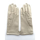 Leather gloves of lamb beige "VIOLETTE"