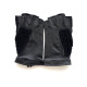 Leather mittens of lamb and cotton hooks black "MICHELE".
