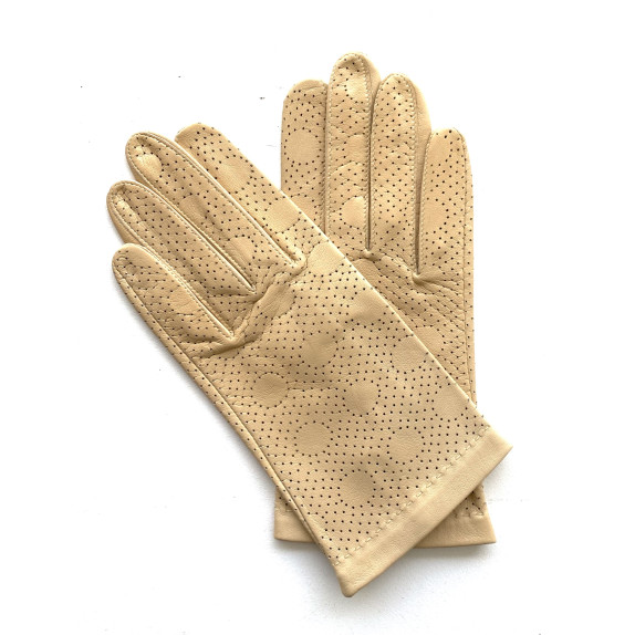 Gants en cuir d'agneau parchemin "CARMELINA".