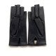 Leather mittens of lamb black "JEANNE"