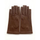 Leather mittens of lamb havana "JEANNE"