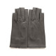 Leather mittens of lamb grey "JEANNE"