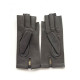 Leather mittens of lamb grey "JEANNE"