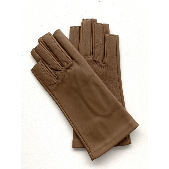 Leather mittens of lamb sand "JEANNE"